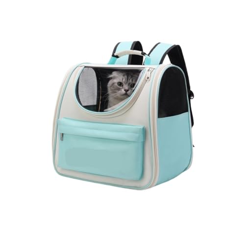 ANIIC Transportbox Katze Haustier-Rucksack, Katzen-Luftpolster-Rucksack, Hunde-Tragetasche Für Kleine Hunde Und Welpen, Hunde-Rucksack-Tragen Transportbox Hund (Color : Grün, Size : 37 * 25 * 34cm) von ANIIC