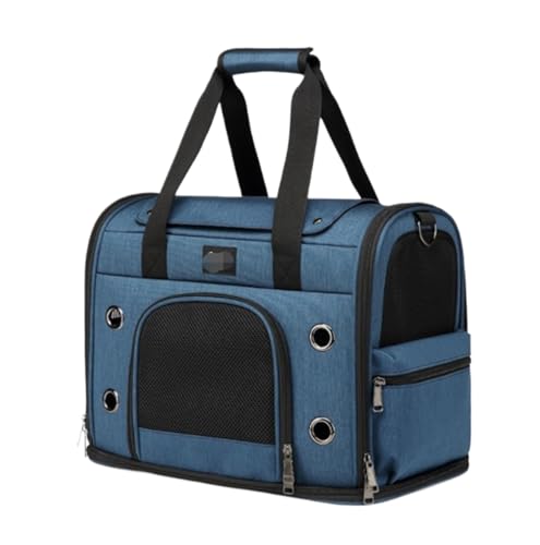 ANIIC Transportbox Katze Haustier-Tragetasche, Haustier-Rucksack, Hunde-Tragetasche, Ausgehende Reise, Haustier-Handtasche, Hunde-Rucksack Transportbox Hund (Color : Blue, Size : 42 * 28 * 34cm) von ANIIC