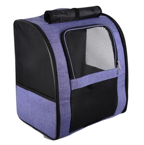 ANIIC Transportbox Katze Haustiertrage-Rucksack Mit Seitentasche, Strapazierfähiges Material Für Hunde Und Katzen Im Freien Transportbox Hund (Color : Purple, Size : 35 * 35 * 26cm) von ANIIC