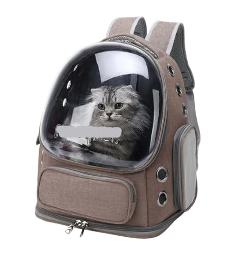 ANIIC Transportbox Katze Katzentrage-Rucksack, Hunderucksack-Tragetasche Für Kleine Hunde, Haustier-Luftpolster-Rucksacktasche Mit Luftlöchern Transportbox Hund (Color : Brown, Size : 34 * 27 * 42cm) von ANIIC