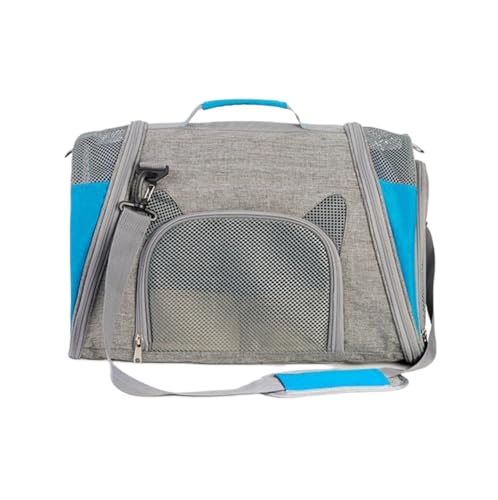 ANIIC Transportbox Katze Outdoor-Katzen-Umhängetasche, Tragbar, Faltbar, Für Reisen, Tragetasche, Haustierträger, Rucksäcke Transportbox Hund (Color : Blue, Size : 49 * 30 * 33cm) von ANIIC