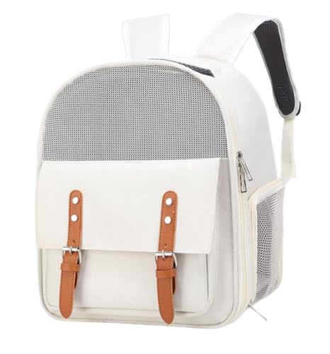 ANIIC Transportbox Katze Tragbare Haustierkatzentasche, Waschbarer Katzenrucksack, Reisetasche, Faltbare Tasche Transportbox Hund (Color : White, Size : 39 * 32 * 25cm) von ANIIC