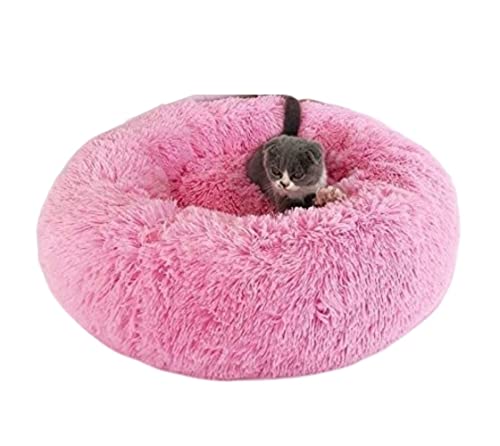 Hundebett Katzenbett Haustierbett Für Katzen Und Hunde, Ultraweicher Plüsch-Haustierschlafsack, Maschinenwaschbarer Haustierbedarf HundeköRbchen Hundekissen ( Color : B , Size : Outer diameter 110CM ) von ANIIC