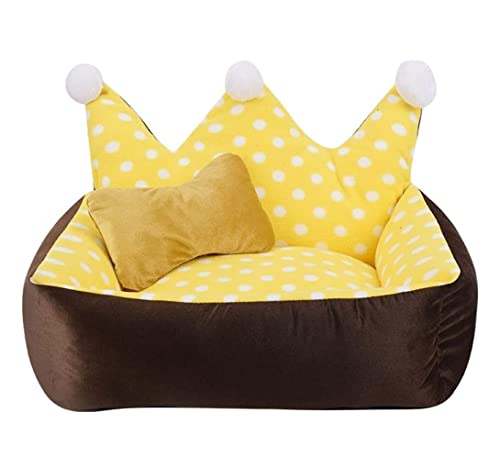 Hundebett Katzenbett Haustierhundbettmatten Welpe Winter Warmes Baumwolltuch Weiche Liegesofa Abnehmbar Waschbarer Innennestbett In Innenräumen HundeköRbchen Hundekissen ( Color : A , Size : 72*55*16c von ANIIC