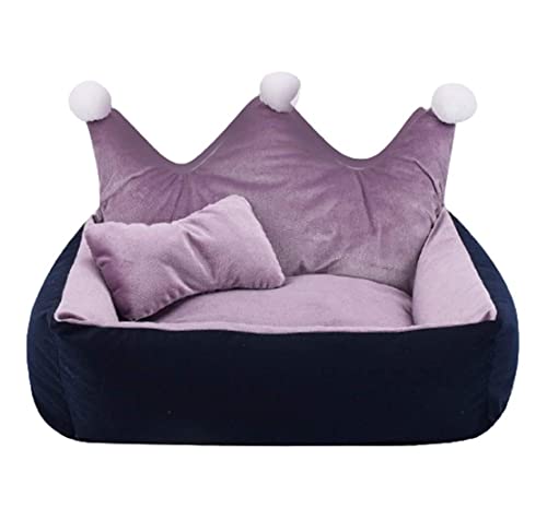 Hundebett Katzenbett Haustierhundbettmatten Welpe Winter Warmes Baumwolltuch Weiche Liegesofa Abnehmbar Waschbarer Innennestbett In Innenräumen HundeköRbchen Hundekissen ( Color : C , Size : 65*50*15c von ANIIC