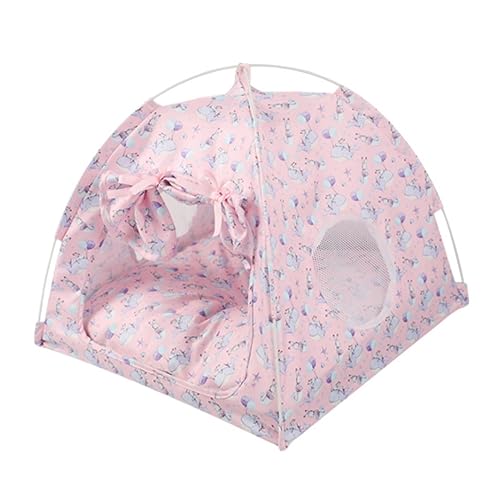 Hundebett Katzenbett Hunde-Katzen-Zelt, Hundezelt Für Drinnen Und Draußen, Zusammenklappbares Innen-Welpen-Haustier-Zeltbett Mit Weichem Lamm-Fleece-Polsterbett HundeköRbchen Hundekissen (Color : A, von ANIIC