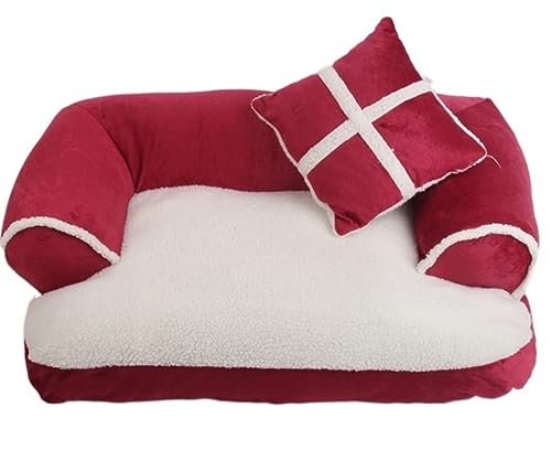 Hundebett Katzenbett Hundebett, Hundesofa, Gemütliches Plüschsofa Für Haustiere, Robust, Langlebig, Abnehmbarer, Waschbarer Bezug, Erleichterung Und Verbesserter Schlaf HundeköRbchen Hundekissen ( Col von ANIIC