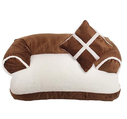 Hundebett Katzenbett Hundebett, Hundesofa, Gemütliches Plüschsofa Für Haustiere, Robust, Langlebig, Abnehmbarer, Waschbarer Bezug, Erleichterung Und Verbesserter Schlaf HundeköRbchen Hundekissen ( Col von ANIIC