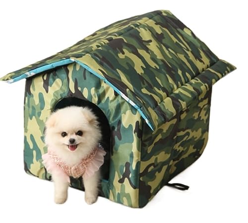 Hundebett Katzenbett Hundehütte Im Freien, Katzenhaus, Wasserdicht, Für Den Außenbereich, Haustierhaus, Katzenunterschlupf, Katzenhütten Für Katzenbetten Im Freien HundeköRbchen Hundekissen (Color : von ANIIC