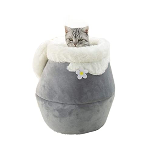 Hundebett Katzenbett Katzenbett, Katzenbett Für Kätzchen, Kleiner Hund, 3-in-1-Haustierbett, Katzenzelt Mit Beweglicher Matte Und Zusammenklappbarer Decke HundeköRbchen Hundekissen (Color : Grey, SI von ANIIC