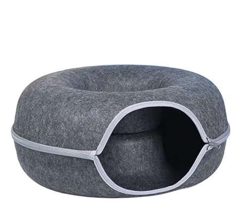 Hundebett Katzenbett Katzenbett, Katzentunnelnest, rundes Filz-Katzenrohr, Spielspielzeug, Katzentunnel für Innenkatzen, Katzenlabyrinth-Spielzeug, ansprechend HundeköRbchen Hundekissen ( Color : A , von ANIIC