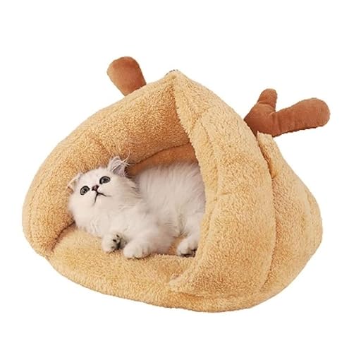 Hundebett Katzenbett Weiches Fleece, Selbstwärmendes Katzenbett, Warmes Schlafbett Für Katzen, Winter, Haustiere, Welpen, Haustier, Dreiecksnest HundeköRbchen Hundekissen ( Size : 38*36*25cm ) von ANIIC