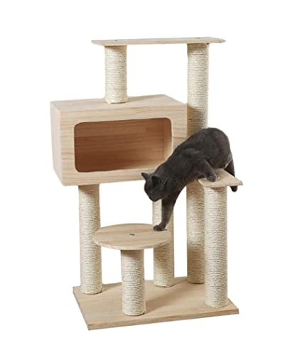 Kratzbaum Katzenkletterbaum Mehrstöckige Katzenwohnung Mit Sisalkratzbäumen Sprungplattformen Moderne Katzenaktivitätsturmmöbel Katzenbaum von ANIIC