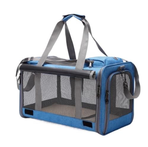 Transportbox Katze Katzen- Und Hundetasche, Reiserucksäcke, Zusammenklappbare Katzentrage, Große Umhängetasche, Große Reisetasche, Heimtierbedarf Transportbox Hund ( Color : A , Size : 29*26.5*47cm ) von ANIIC