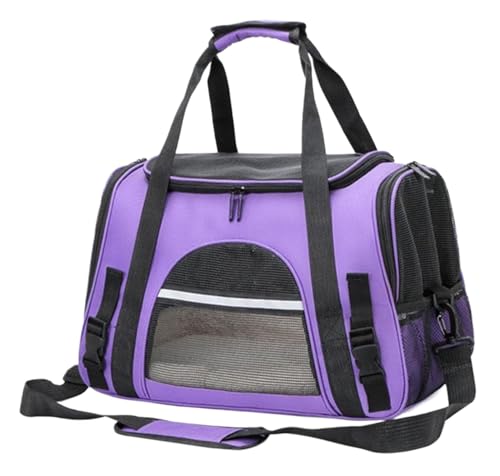 Transportbox Katze Weiche Haustierträger, Tragbare Tasche, Katzenträger, Hundetaschen, Ausgehende Reisen, Haustiere, Handtasche Mit Reißverschlüssen Transportbox Hund ( Color : Purple , Size : 116.93* von ANIIC