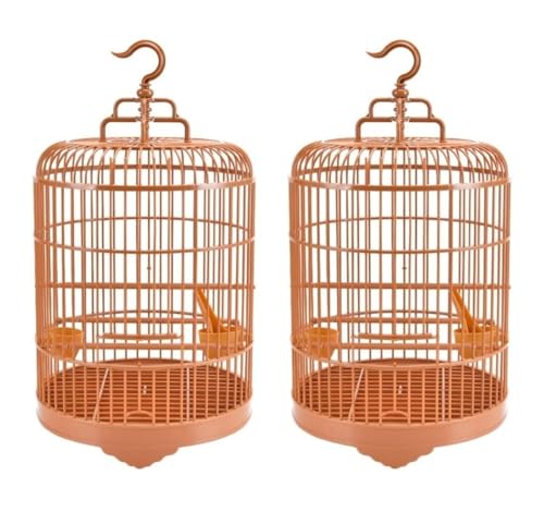 Vogelkäfig Vogel Käfig 2 Stück Vogelkäfig Vintage Vogelkäfige Sets Klassischer Runder Papageienkäfig Klassischer Runder Vogelvoliere Hängender Vogelkäfig Vogelkäfig Wellensittich von ANIIC