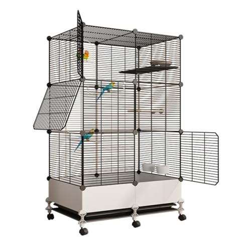 Vogelkäfig Vogel Käfig 54 Zoll hoher Vogelkäfig aus Metall mit rollbarem Rad für Papageien, Sittiche, Wellensittiche, Nymphensittiche Vogelkäfig Wellensittich von ANIIC