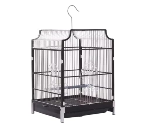 Vogelkäfig Vogel Käfig Dekorativer Vogelkäfig, Hängender Vogelkäfig, Metall-Kunststoff-Vogelkäfige, Haus, Vogelträger Für Vögel Vogelkäfig Wellensittich(Black) von ANIIC