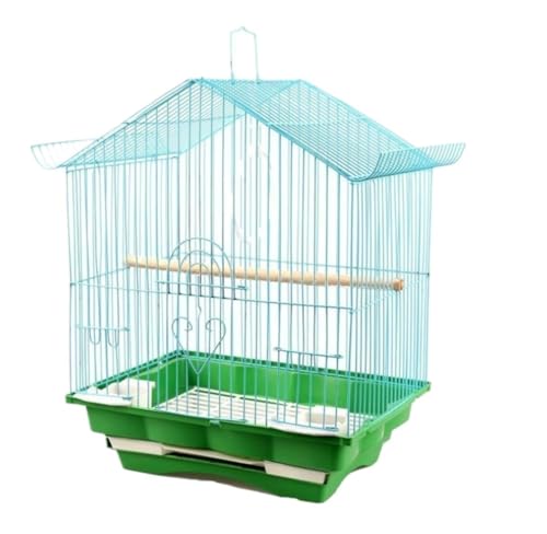 Vogelkäfig Vogel Käfig Eisen-Vogelkäfig, Reiseträgerkäfig Mit Vogelfutterstation Für Papageien, Sittiche, Wellensittiche, Nymphensittiche Vogelkäfig Wellensittich(Blue) von ANIIC