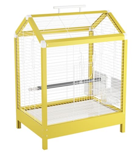 Vogelkäfig Vogel Käfig Metall-Kunststoff-Vogelkäfig Mit Bodenschale, Vogelkäfige, Vogelhaus-Träger Für Vögel Vogelkäfig Wellensittich(Yellow) von ANIIC