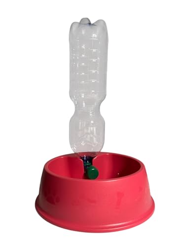 1000ml Automatischer Wasserspender & Futternapf für Hunde, Flexibler Trink- und Futternapf mit Selbst Füllsystem, Für alle Hundegrößen und -rassen geeignet (Rosa) von ANIMALPLAST