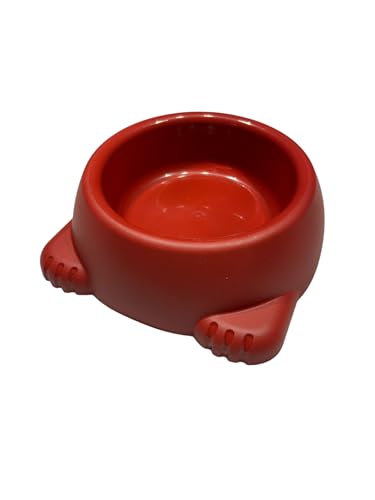 Futternapf für Hunde/Katzen/Haustiere mit rutschfestem Gummi, kreatives Tierpfoten-Design, Futternapf für Haustiere, 1000 mL (Rot/Red) von ANIMALPLAST