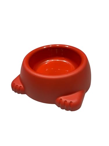 Futternapf für Hunde/Katzen/Haustiere mit rutschfestem Gummi, kreatives Tierpfoten-Design, Futternapf für Haustiere, 500 mL (Rot/Red) von ANIMALPLAST