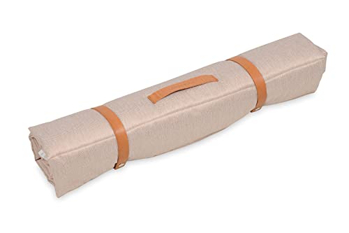 ANIMOOD - Hundebett Matte Luna - Hundedecke Outdoor Faltbar Tragbares Hundebett für draußen und drinnen, 100 cm x 60 cm, mit integriertem Griff und Bissschutz mit Riemen, Oxford (Beige) von Animood