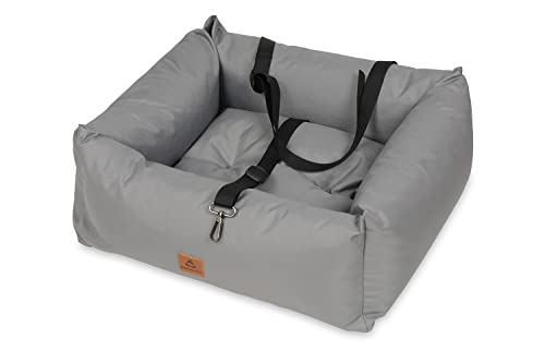 Animood Hundesitz, Autositz für Hunde, Autositze Hunde Auto - Dog Car Seat Haustier-Autositz, geeignet für alle Arten von Autos, multifunktionales Hundebett 56x51x20cm (Color: Gray) von ANIMOOD