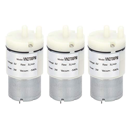 ANKROYU 3PCS 3W Mikro-Membranpumpe, Wasserpumpe aus technischem Kunststoff, geräuscharme Vakuumpumpe, Miniatur-Luftpumpe, Gleichstrompumpe für Haushaltsgeräte von ANKROYU