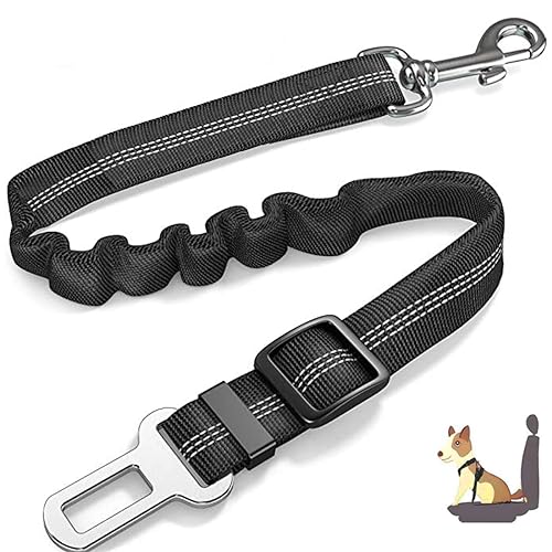 1 Stück Anschnallgurt Hund Auto Hundegurt Fürs Auto Hunde Zubehör Gurtverlängerung Auto Anschnaller Adapter Hundegeschirr, Ausgestattet mit Einer Gepolsterten Leine mit Universal-Karabiner von ANNCHILIO