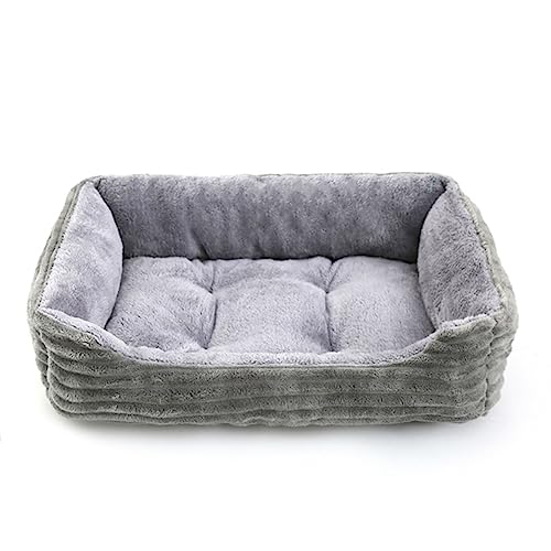 ANNJUC Graues Hundebett, Quadratisch, Plüsch, Hundehüttenmatte, Kleine und Mittelgroße Hundesofa-Matratze, Haustier-Hundebett, Hausmatte, Heimtierbedarf, 70 X 55 cm von ANNJUC