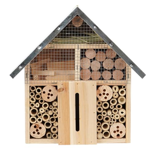 ANNJUC Insektenhotel Aus, Insektenhaus Aus Naturholz, für Bienen, Schmetterlinge, Marienkäfer, Gartenunterstand, Gartendeko von ANNJUC