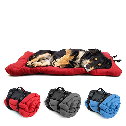 Orthopädisches Hundebett für Kleine Mittlere Große Hunde,wasserdichte Hundematte für Outdoor,Weiches Hundekorb Tierkissen Hundesofa Hundeliege Hundekissen tragbare Bettrolle für Haustiere,Faltbar von ANQI