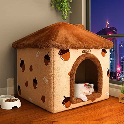 ANSNOW Beheizte Katzenbetten Für Hauskatzen, Katzenhaus Für Den Winter Im Freien, Hundehütte, Weiches Schwammmaterial, Abnehmbar Und Leicht Zu Reinigen/B Hat Keinen M/40 * 50 * 53Cm von ANSNOW