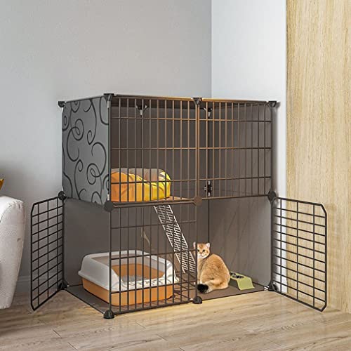 ANSNOW Großer Katzenkäfig-Zaun Für Den Innenbereich, Abnehmbarer Metalldraht, Für Den Innenbereich, Diy-Hundekäfig, Ideal Für Große Sportstätten Für 1–2 Katzen/75 * 39 * 73Cm von ANSNOW