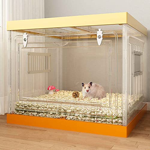 ANSNOW Hamsterkäfig Aus Großem Glas, Hamsterhäuser Für Syrische Hamster, Hochtransparent Als Material, Türverkleidung + Pp-Material, Für Chinchilla/Eichhörnchen/Eidechse/Schildkröte/Rutin-Huhn, Zube von ANSNOW