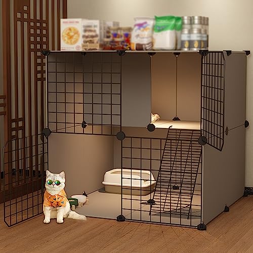 ANSNOW Kätzchenkäfig Für Hauskatzen, Abnehmbarer Katzenlaufstall, Kleintierhaus, Katzenkäfig 29,5" L X 29,5" B X 28,7" H, Zusammengebaute Katzengehege, Frettchenkäfig, Kaninchenstall/B von ANSNOW