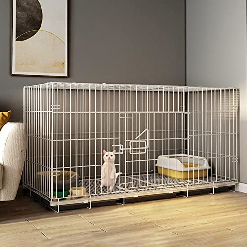 ANSNOW Katzengehege, Hundekäfige Mittlerer Größe, Zusammenklappbares Großes Katzenhaus Für Den Innenbereich, Katzentransportbox Hart, Mit Bodenschale Für Einfache Reinigung/130Cm*60Cm*70Cm von ANSNOW