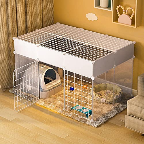 ANSNOW Katzengehege, Katzenhütte, Katzentransportbox Hart, Katzenkäfig Im Freien, Katzenkäfig Im Freien, Katzenkäfig-Laufstall, 360° Transparentes Design/111Cm*75Cm*65Cm - B von ANSNOW