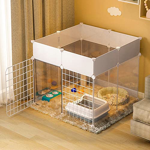 ANSNOW Katzengehege, Katzenhütte, Katzentransportbox Hart, Katzenkäfig Im Freien, Katzenkäfig Im Freien, Katzenkäfig-Laufstall, 360° Transparentes Design/75Cm*75Cm*65Cm - a von ANSNOW