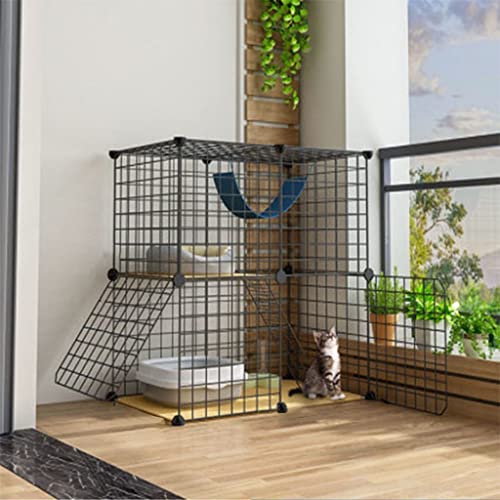 ANSNOW Katzenhaus, Katzenkäfig, Katzenzaun Mit Vordertür, Verschiedene Größen Zur Auswahl, Diy-Zwingerbox, Sportplatz, Geeignet Für 1–2 Katzen/75 * 49 * 73Cm von ANSNOW