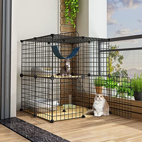 ANSNOW Katzenhaus, Katzenkäfig, Katzenzaun Mit Vordertür, Verschiedene Größen Zur Auswahl, Diy-Zwingerbox, Sportplatz, Geeignet Für 1–2 Katzen/75 * 75 * 73Cm von ANSNOW