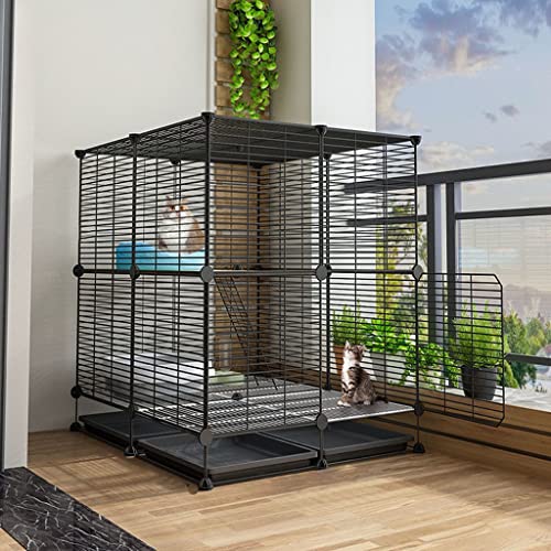 ANSNOW Katzenhaus, Katzenkäfig, Katzenzaun Mit Vordertür, Verschiedene Größen Zur Auswahl, Diy-Zwingerbox, Sportplatz, Geeignet Für 1–2 Katzen/75 * 75 * 84Cm von ANSNOW