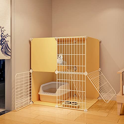 ANSNOW Katzenhaus Im Freien, Katzenkäfigzaun Mit Tür, Katzenspielzaun, Diy-Zwingerbox, Großer Spielplatz Für 1–2 Katzen/Eine Farbe/75 * 49 * 73Cm von ANSNOW