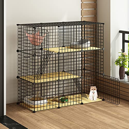 ANSNOW Katzenhütte, Chinchillakäfig, Katzentransportbox Hart, Haustierkäfige Für Katzen, Faltbare Katzenkäfige, Zusammenklappbares Großes Katzenhaus Für Den Innenbereich/111Cm*39Cm*109Cm von ANSNOW