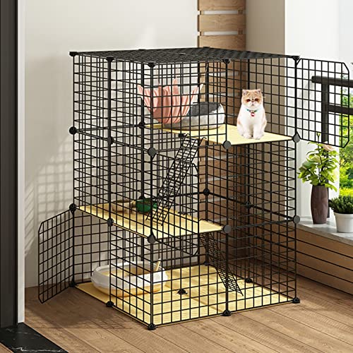 ANSNOW Katzenhütte, Chinchillakäfig, Katzentransportbox Hart, Haustierkäfige Für Katzen, Faltbare Katzenkäfige, Zusammenklappbares Großes Katzenhaus Für Den Innenbereich/75Cm*75Cm*109Cm von ANSNOW