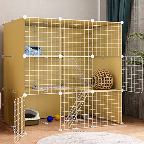 ANSNOW Katzenkäfig, Diy Indoor-Katzenhütten, Haustiergehege, Haustierlaufstall Mit Rampenleitern, Abnehmbarer Katzenlaufstall Aus Metalldraht, Großer Übungsort, Idealer, Einfach Zu Montierender Katz von ANSNOW