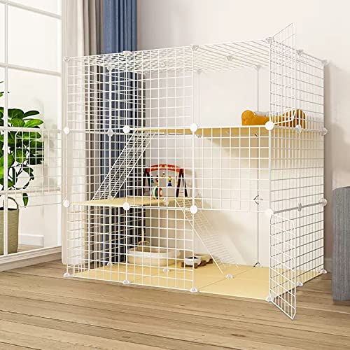 ANSNOW Katzenkäfig, Groß, Zum Selbermachen, Für Den Innenbereich, Katzenlaufstall Für Kleine Tiere, Gitterkäfig Aus Metalldraht, Katzenkäfig, Katzenschrank, Mit Katzennest + Katzenhängematte + Futte von ANSNOW