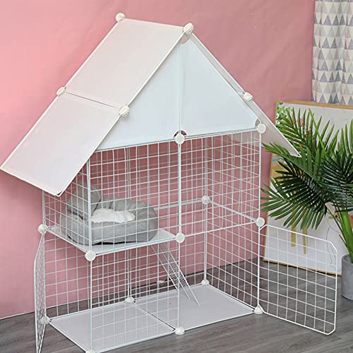 ANSNOW Katzenkäfig, Katzenlaufstall, Katzengehege Für Den Außenbereich | Katzenkäfig Inklusive Katzentoilette, Hängematte Und 1 Katzennest Und Futternapf | Ideal Für 1-2 Katzen/C3/75 * 35 * 110Cm von ANSNOW